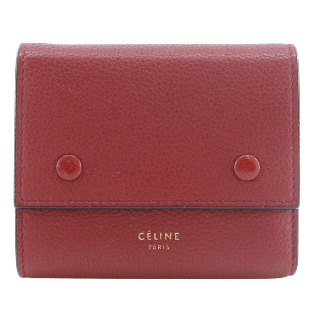 Celine Small Folded Multi Function Leather Red Tr… - image 1